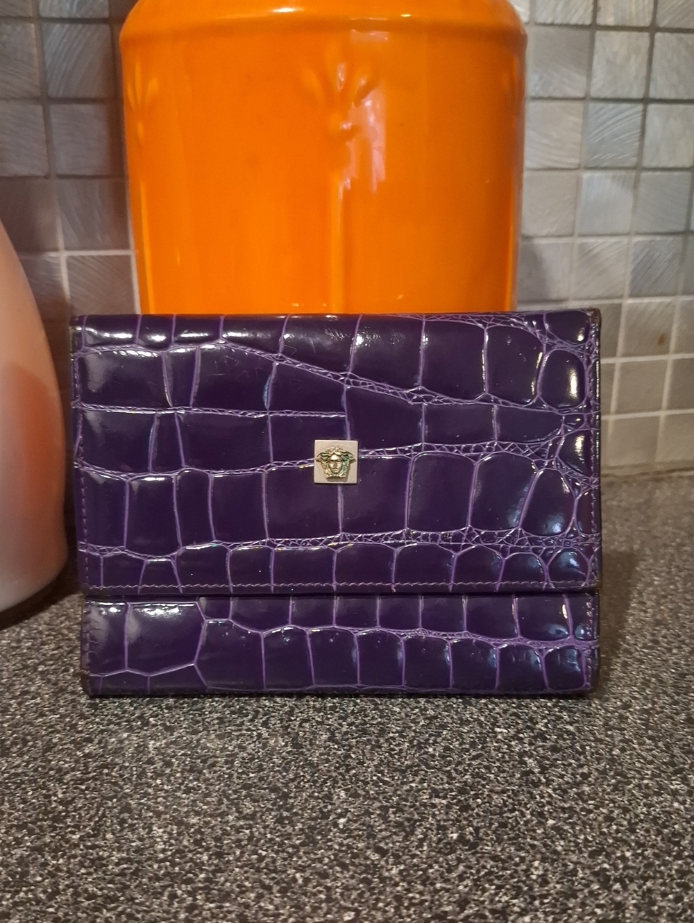 Gianni Versace Embosed Leather Wallet